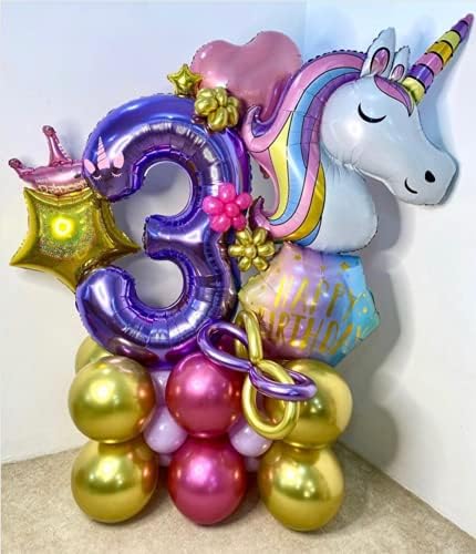 8 парчиња Еднорог Балони Број Балони За Девојки Роденден Пони Принцеза Декорација Материјали