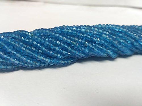 13 инчни природни мониста влакно од 4-4, 5 мм фацетирани рондел швајцарски сини топаз скапоцени камења мониста ЗА САМ накит-ѓердан, нараквица,