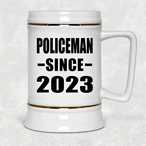 Дизајнирајте Полицаец Од 2023 година, 22оз Пиво Штајн Керамички Танкард Кригла Со Рачка За Замрзнувач, Подароци За Роденденска Годишнина