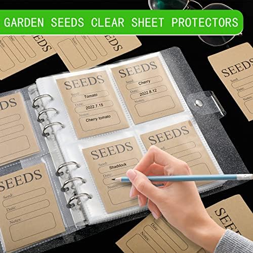 360 организатори за складирање на семе 80 Resealable Self Seading Seed Colvers 280 џебови градинарски семе Организација Binder