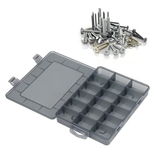 Кутија за делови од повеќе оддели, транспарентен PP алатки Организатор преносен отстранлив делител 18 решетки за накит