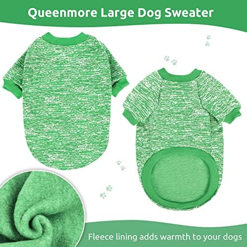Queenmore голем џемпер за кучиња, топол џемпер од кучиња од руно за кучиња со средна и голема големина, кучиња зимски џемпер, мек ладно временски