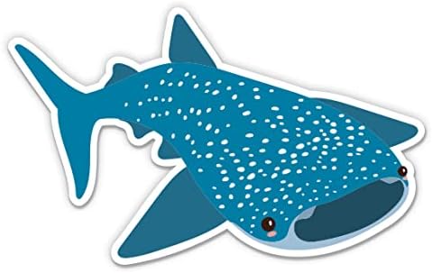 Налепница за ајкула од кит - налепница за лаптоп 3 - водоотпорен винил за автомобил, телефон, шише со вода - слатка кит ајкула