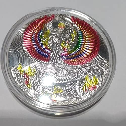 Нов Феникс Секуларна Птица Пламен Бог Птица Комеморативна Монета Хороскопски Медалјон Креативен Сувенир Среќа Монета Мода Играчка Орнаменти
