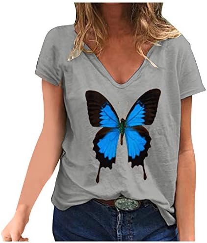 Bmisegm жени летна пеперутка Баги маица врвна маичка за кратки ракави