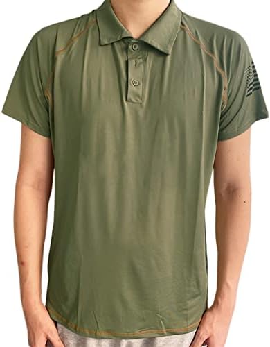 Harglesman Mens Polo кошула краток ракав Брзо суво вклопување летни маички врвови