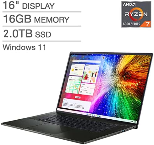 Acer Свифт Работ 16 4K OLED 400 гниди Исклучително Тенок Лаптоп Окта-јадро AMD Ryzen7 6800U Позадинско Осветлување Kb Отпечатоци Читач