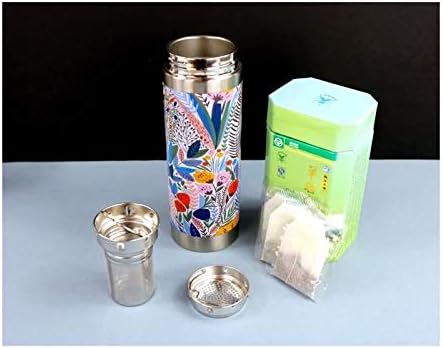 Јоко Дизајн Двоен wallид изолиран чајник од не'рѓосувачки челик БПА шише за еднократно вода за чај, спорт, деца, канцеларија, патување, 350 мл