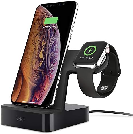 Belkin iPhone Charging Dock + Apple Watch Charging Stand & Magsafe 2-во-1 безжичен полнач, 15W брзо полнење на полначот за iPhone за iPhone