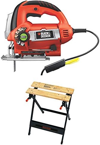 Black+Decker Jig Saw, 6.0-Amp со преносен работна маса, капацитет од 350 фунти