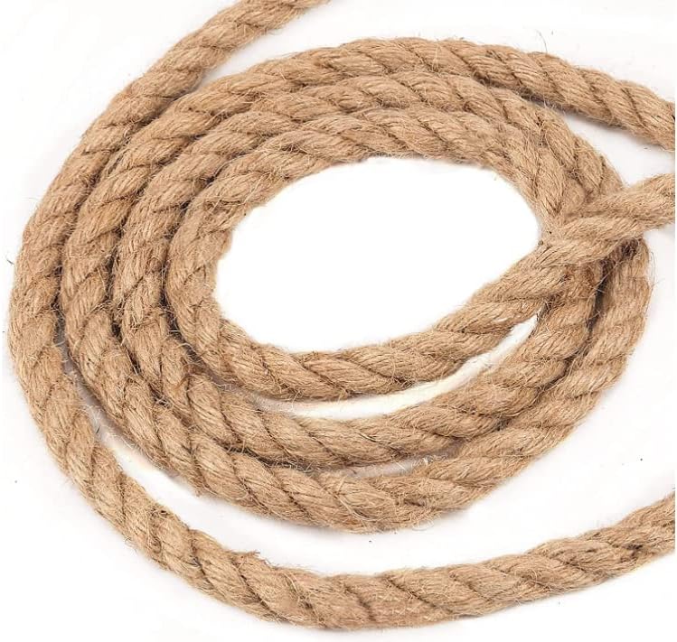 18мм природно јута јаже x 25 метри, јаже за палуби, занаетчиско јаже за гребење на мачки, градинарство за занаетчиска декорација