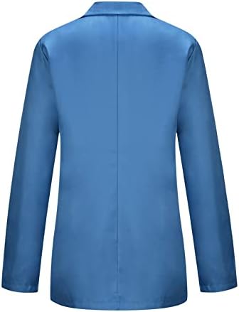 Плус големина блејзер јакна за жени солиден туничен палто деловно работење мода за надворешна облека, едноставни блејзери со долги ракави