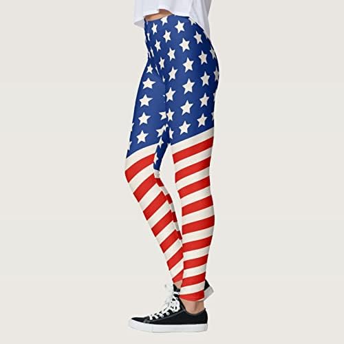 Американски хеланки на знаме удобни starsвезди и ленти печатени хулахопки Панталони меки четкани атлетски тренинзи за кревање јога панталони