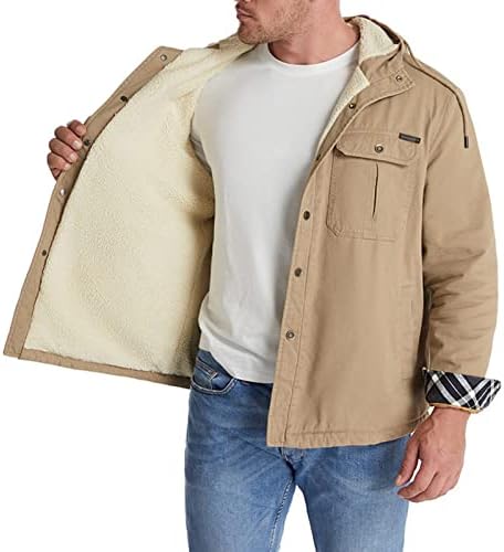 Маифу-ГJ Машки Шерпа, наредени кошули со качулка, обична руно со долги ракави, палто на качулка, топло зимско густо копче нагоре кошула