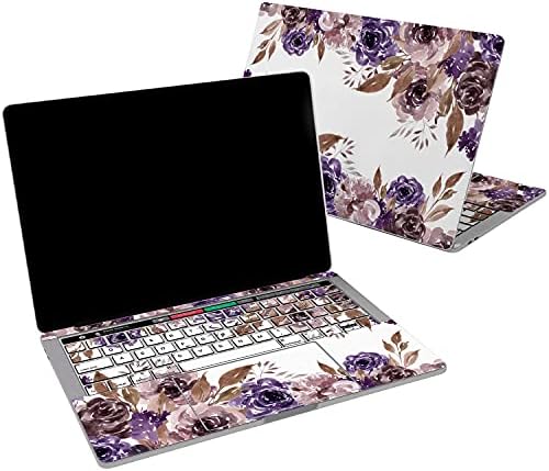 Lex Altern винил кожа компатибилен со MacBook Air 13 Inch Mac Pro 16 Retina 15 12 2020 2019 2018 Убави цветни виолетови цвеќиња