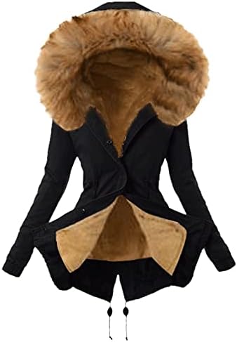 Nokmopo качулка фланел јакна дами палто женски зимски топло дебело долга јакна со качулки плус јакна со големина