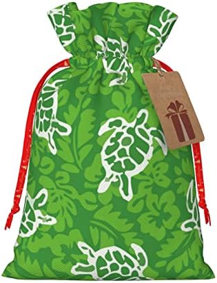 Жици Божиќни Торби За Подароци Море-Желка-Хибискус-Зелени Подароци Торби За Завиткување Божиќни Вреќи За Завиткување Подароци Торбички Средни
