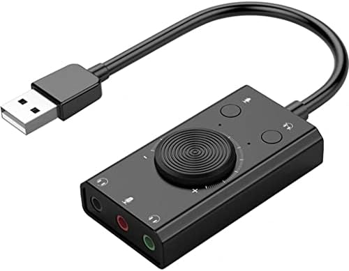 Bhvxw Надворешен USB Звучна Картичка Стерео Микрофон звучник 3.5 мм Слушалки Аудио Приклучок Кабелски Адаптер Прекинувач Прилагодување