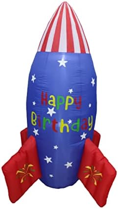 Пакет за украси на две роденденски забави, вклучува 6 нозе високи среќни роденденски ракети за надувување на американските американски