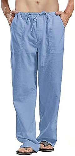 Мажи обични постелнини панталони панталони за џебни панталони за дишење летни панталони панталони