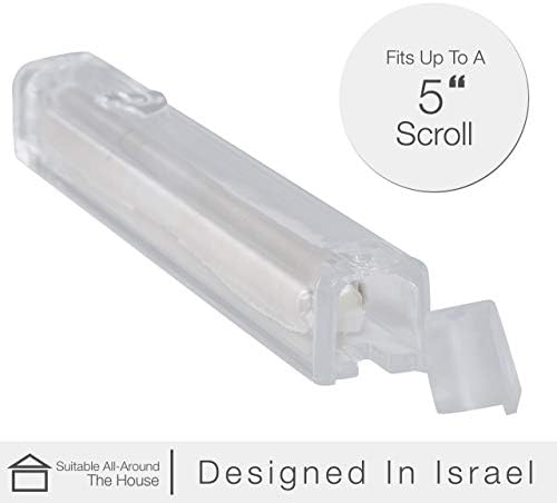 A & S Mezuzot Clear Lucite Mezuzah Case со сребрен сјаен дизајн водоотпорна Judaica врата мезуза за домашен благослов