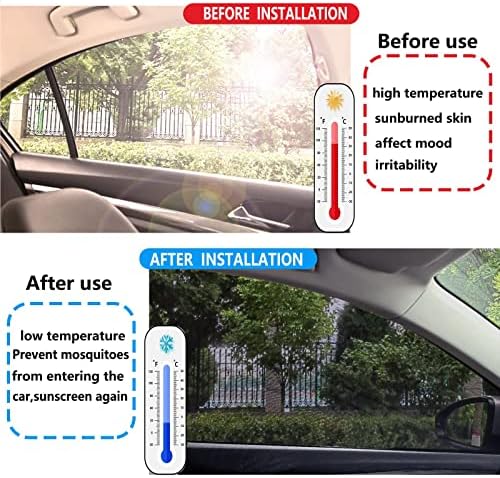 2 парчиња нијанси на прозорецот за автомобили, покријте го целосниот прозорец полутранспарентен, дишениот мрежен автомобил страничен прозорец