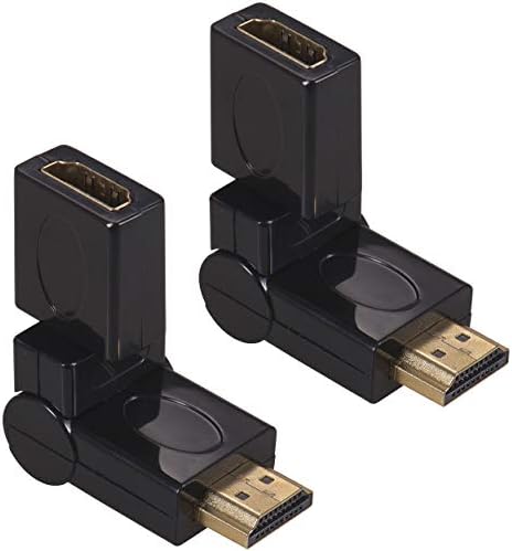 Warmstor 2-Pack HDMI MALE до Femaleенски адаптер за вртење 90 180 270 360 степени Агол Прилагодлив, HDMI кабел за ротирање на конекторот