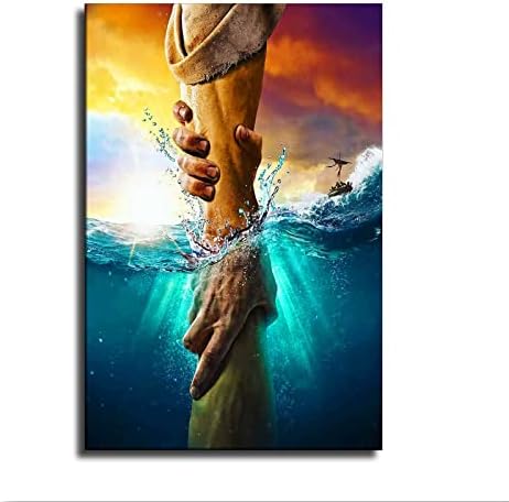 Исус Слики за wallидни религиозни, не плашете се само вера, дај ми ја твојата рака постер, Бог Исус сликање платно, wallидна