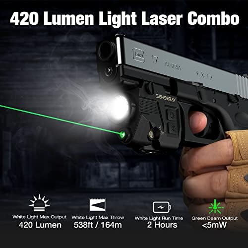 Compact Compact Pistol Flashlight Laser Combo, Railge Rail Mount Light Lase Laser Combo за Picatinny 1913 Rail