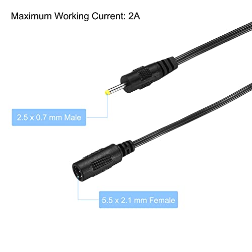 Meccanixity DC Продолжен кабел 5.5x2.1 mm женски до 4,8x1.7 mm машки жица за продолжување на приклучокот за приклучок за LED лента CCTV,
