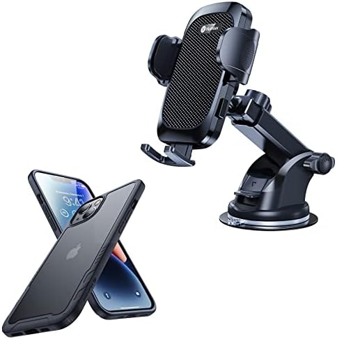Humixx ShockProof дизајниран за iPhone 13 Case & iPhone 14 Case 【Заштита на пад на воената оценка】 & Ponfect Mount for Car 【Супер