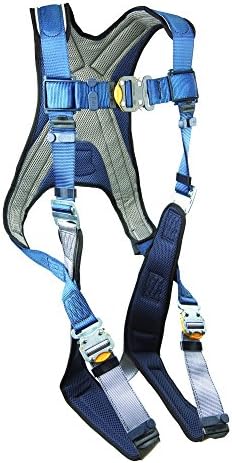3М DBI-SALA EXOFIT 1107975 harness стил на елек, грб Д-прстен, јамки за појас, токи за брзо поврзување, мали, сини/сиви