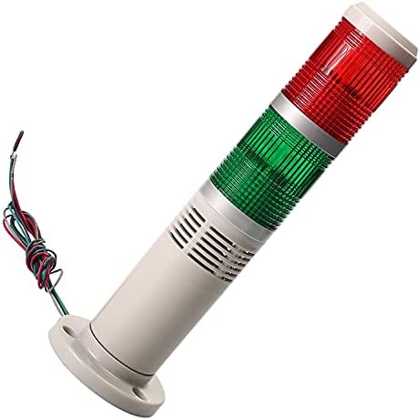Heyiarbeit предупредувачки сијалица Индустриски сигнал аларм кула ламба црвена зелена секогаш на светло со звук 24V 3W 1 парчиња