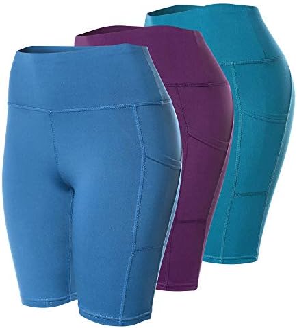 Валина 3 пакуваат шорцеви за жени велосипедизам за вежбање јога вежбаат високи компресии за компресија на половината кратки панталони