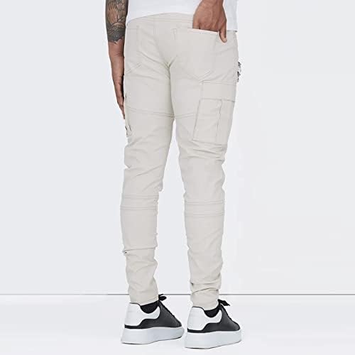 Менс трчање панталони работни панталони за мажи летни панталони кои работат панталони со повеќе џеб мали нозе тенки алатки за обични