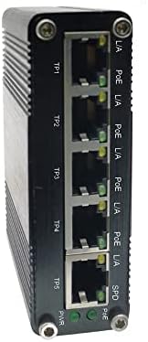 5 пристаништа целосен Gigabit POE Switch Поддршка DC12V / DC24V / DC48V влез, 4 IEEE802.3AF / на 30W POE пристанишни, вкупно POE
