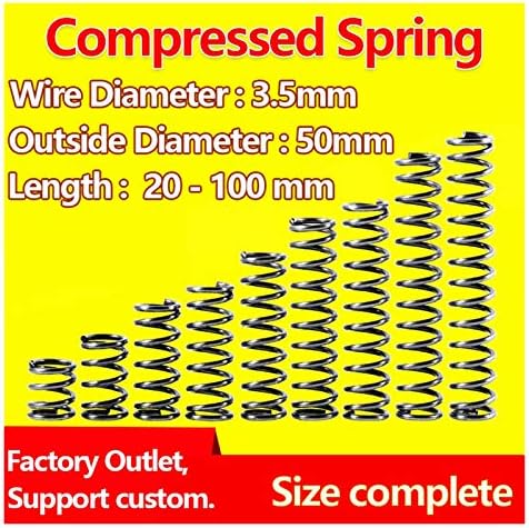 Хардвер пролетен притисок пролетен компресија на пролетта челична жица дијаметар 3,5мм, надворешен дијаметар 50мм ослободување на