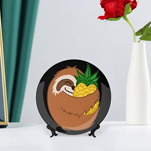 Мрзлива ананас печатена коска Кина Декоративна плоча Тркалезни плочи занаети со приказ за стока за домашна вечера