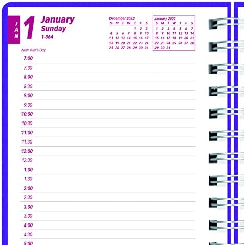 Браунлајн 2023 Дурафлекс Дневно/Месечен Планер, Книга За Состаноци, 12 Месеци, јануари до декември, Врзување Со Двојна Жица, 8 х 5, Виолетова