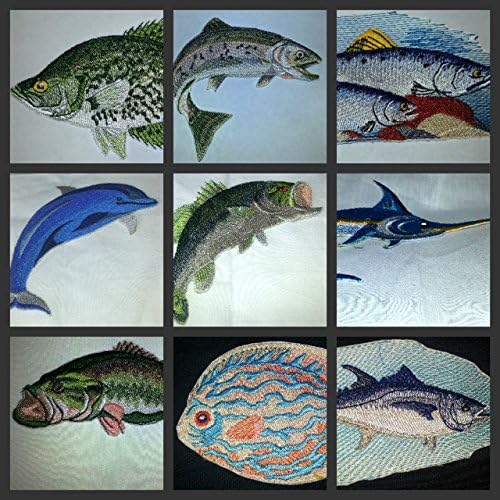 Природи на природни убави портрети за риби [бас на големата шума] везено железо на/шива лепенка [6 x 3] направено во САД