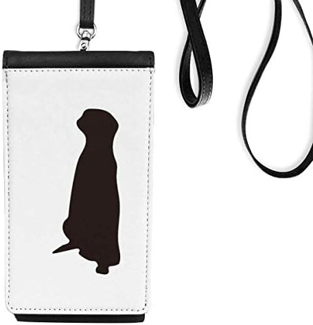 Црн кофер слатко животно портретирање телефонски чанта чанта што виси мобилна торбичка црн џеб