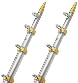 Taco Metals Taco 15 'Телескопски столбови на Outrigger 1- & FRAC18 - Сребрена/злато