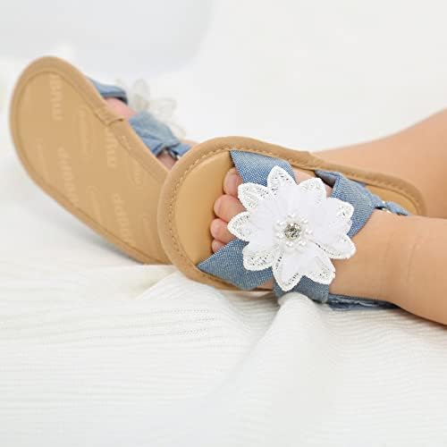 Девојки сјајни сандали девојки од лајсни сандали цвеќиња меки единствени мали деца чевли сандали бели деца сандали девојки