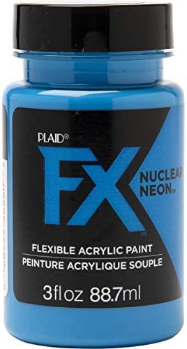 Plaidfx Неон Флексибилна акрилна боја идеална за привлечни површини и костуми за космери, не-пукање или пилинг, без так, издржлив, 3 мл, нитро