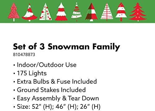 Зимско чудо лента го предводеше семејството на снежникот, поставени од празници сезонски Божиќ затворено/декор за светло на отворено