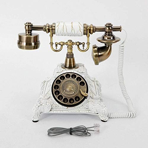 Кралска гроздобер Телефонски антички биро телефон со кабел за ретро телефон ротирачки антички бирање на слушалка за кабел за домашна канцеларија