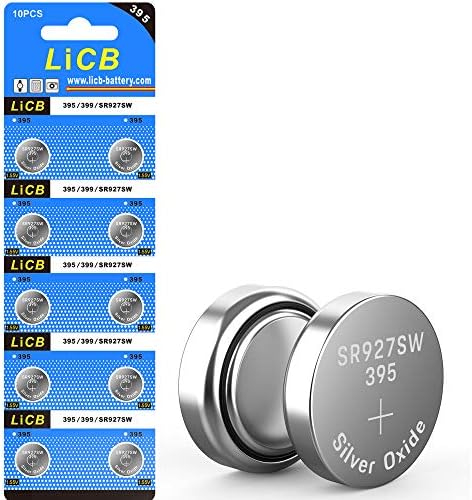 LiCB 10 Пакет 395 SR927SW 399 Часовник Батерија, Долготрајни &засилувач; Истекување-Доказ, Сребро Оксид Со Висок Капацитет 1.55 V Батерии