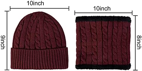 Зимски гравчиња со шамија на ракавици, 3 парчиња дебело топло плетено капаче за потопно допир на допир на допир на допир на вратот на вратот