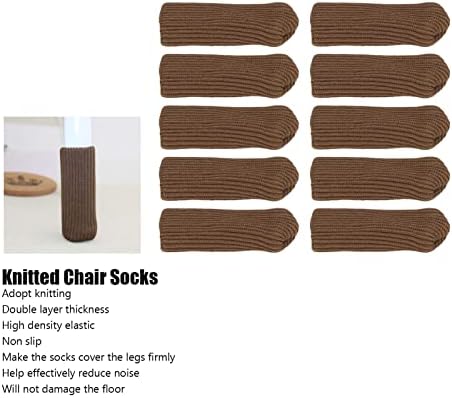 20 парчиња плетени чорапи Чорапи Со Двојна дебелина плетен еластичен мебел чорапи за нозе Заштитници на Подот за маси столче за бар навлаки за