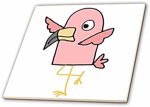 3дроза Сите Насмевки Уметност-Птици-Симпатична Смешна Фанки Розова Фламинго Птица Цртан Филм-Плочки